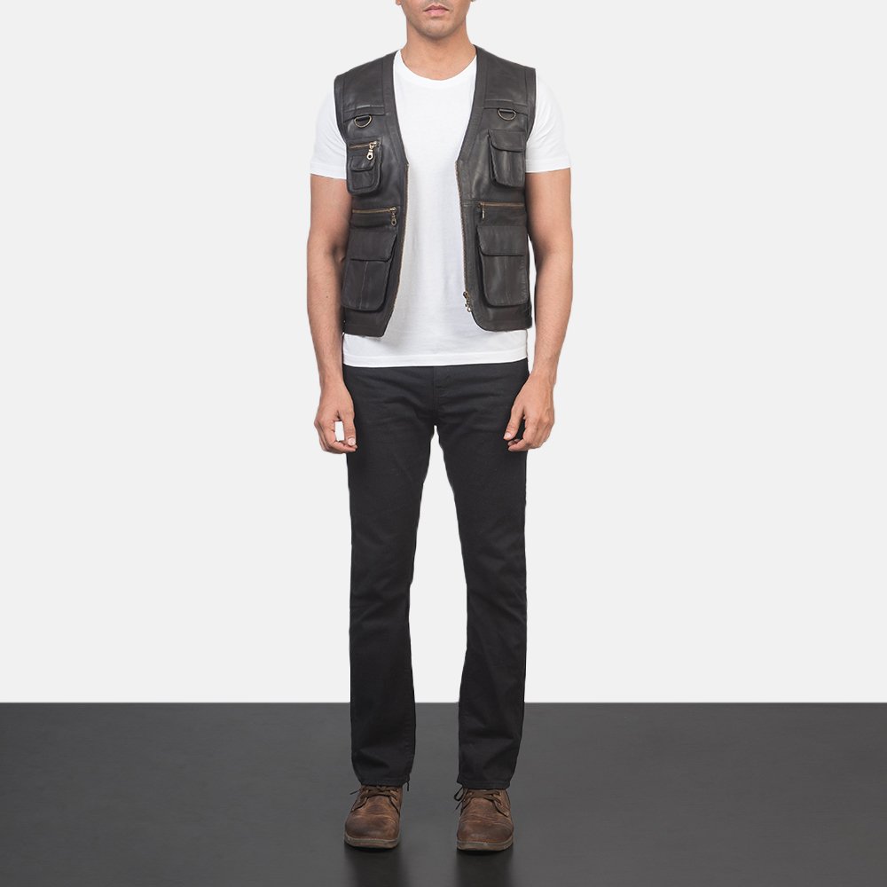Mens Safari Brown Leather Vest_3696-2-1618225098945